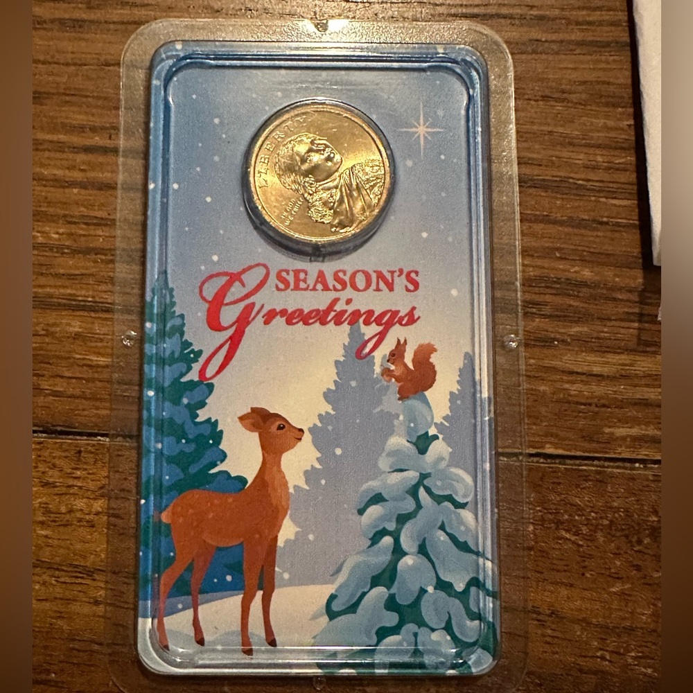 2014 seasons greetings Sacajawea 1 dollar coin in package